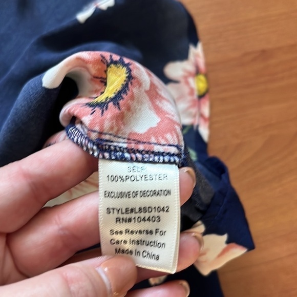 Altar’d State women’s navy blue and pink short sleeve floral dress Size Small - Picture 6 of 8